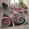 Flash Furniture Red 8' x 10' Distressed Abstract Area Rug OKR-RG1100-810-RD-GG